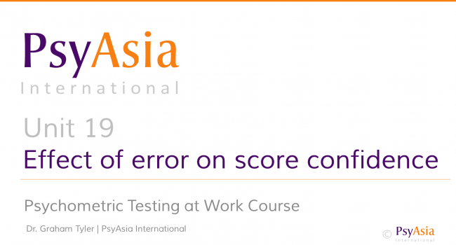 Unit 19 - Effect of error on score confidence